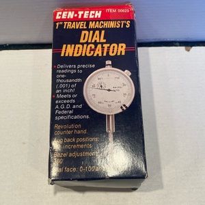 NIP Cen-Tech 1” Travel Machinist’s Dial Indicator, Item #00623.